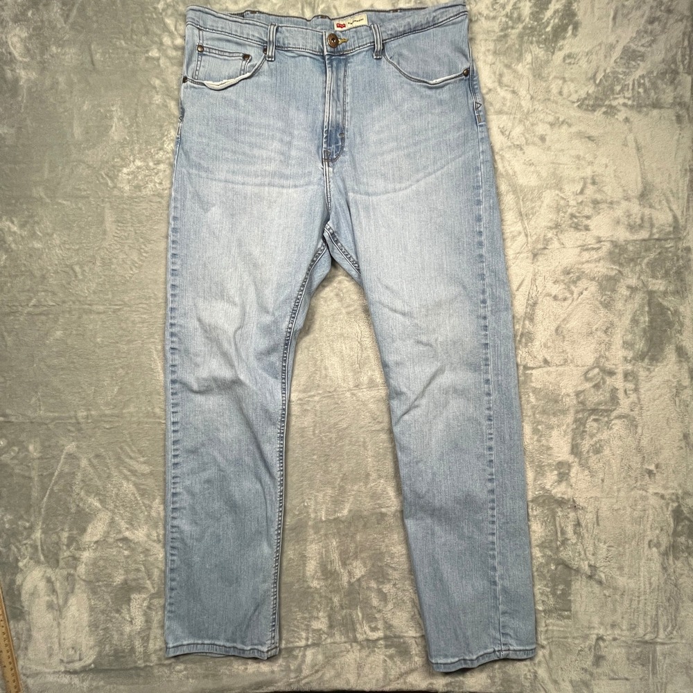 Wrangler Slim Straight Jeans Mens 36x30 Light Blue Denim Casual Pants